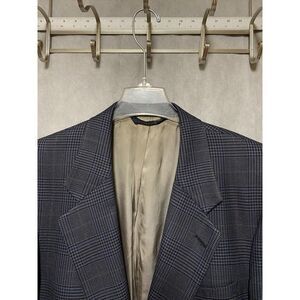 Burberrys Blazer Men 42L Blue Glen Plaid Jacobson 2 B Wool Coat Jacket‎ Luxury